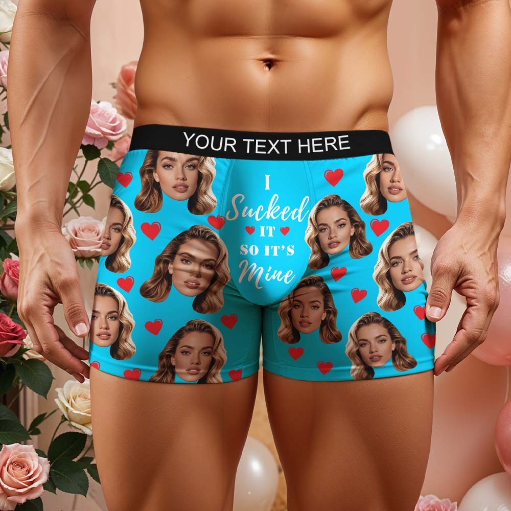 Personalised Funny Big Face Custom Waistband Text Boxer Gift For Men-it's Mine