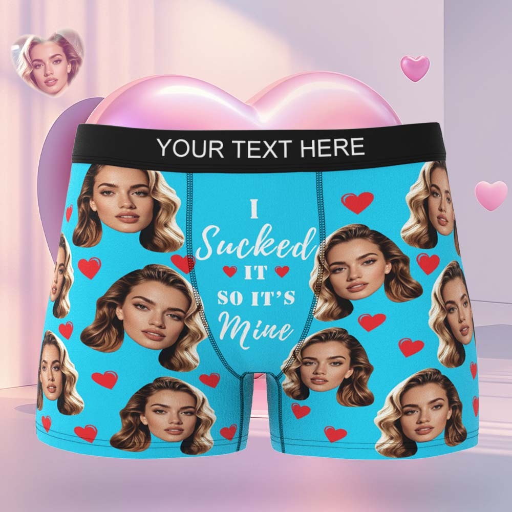 Personalised Funny Big Face Custom Waistband Text Boxer Gift For Men-it's Mine