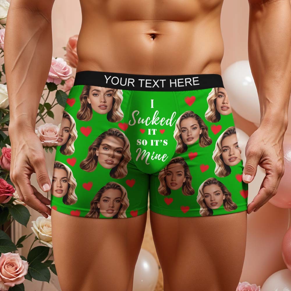 Personalised Funny Big Face Custom Waistband Text Boxer Gift For Men-it's Mine