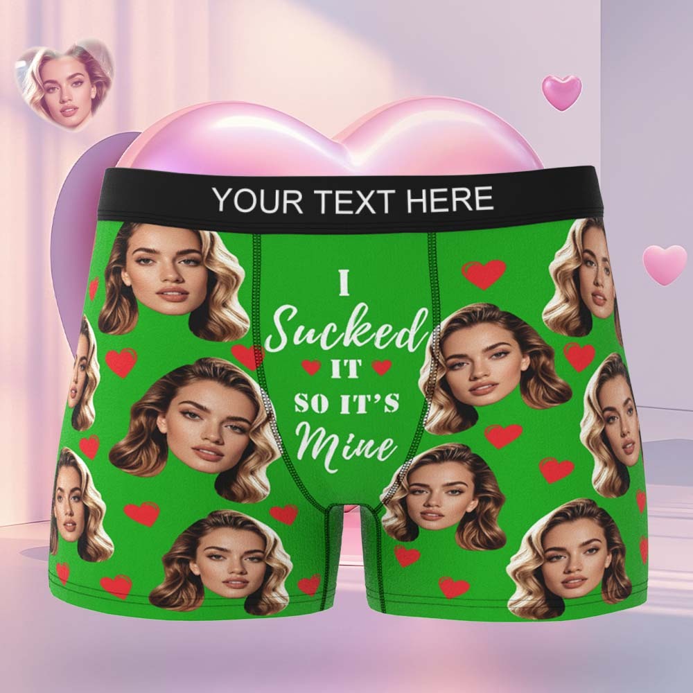 Personalised Funny Big Face Custom Waistband Text Boxer Gift For Men-it's Mine