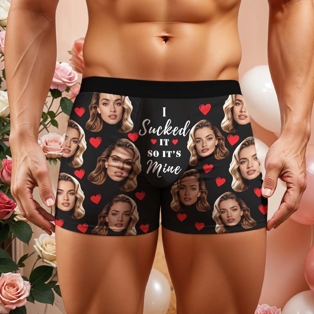 Personalised Funny Big Face Custom Waistband Text Boxer Gift For Men-it's Mine