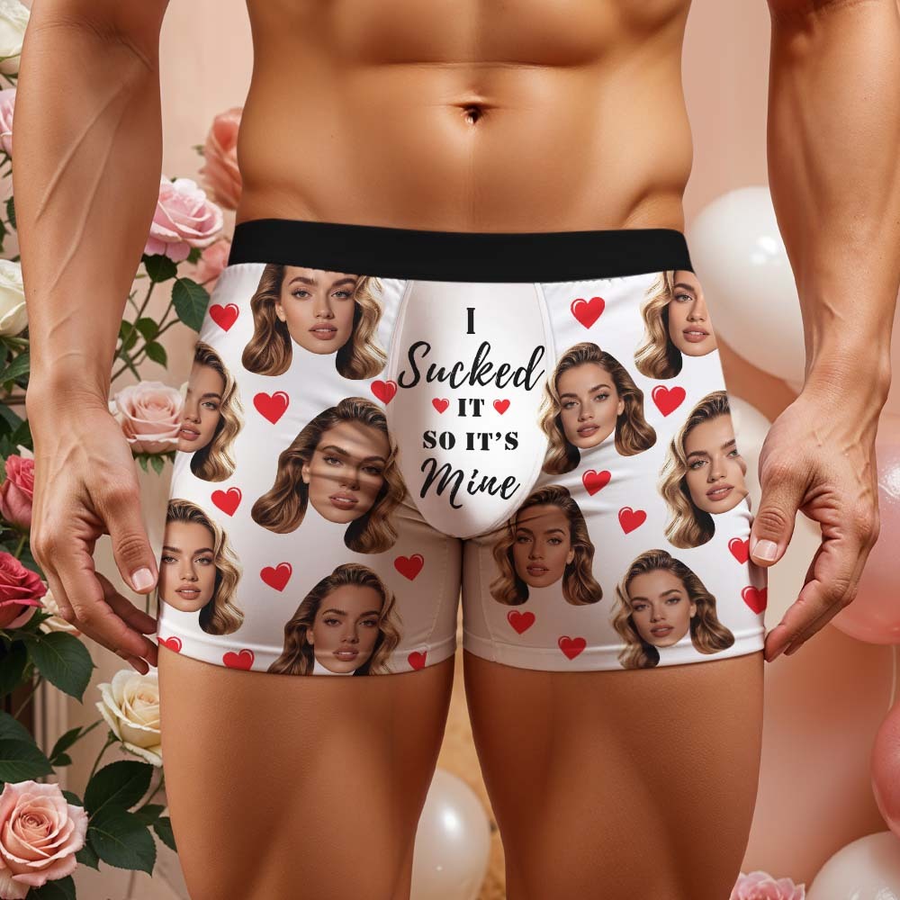 Personalised Funny Big Face Custom Waistband Text Boxer Gift For Men-it's Mine