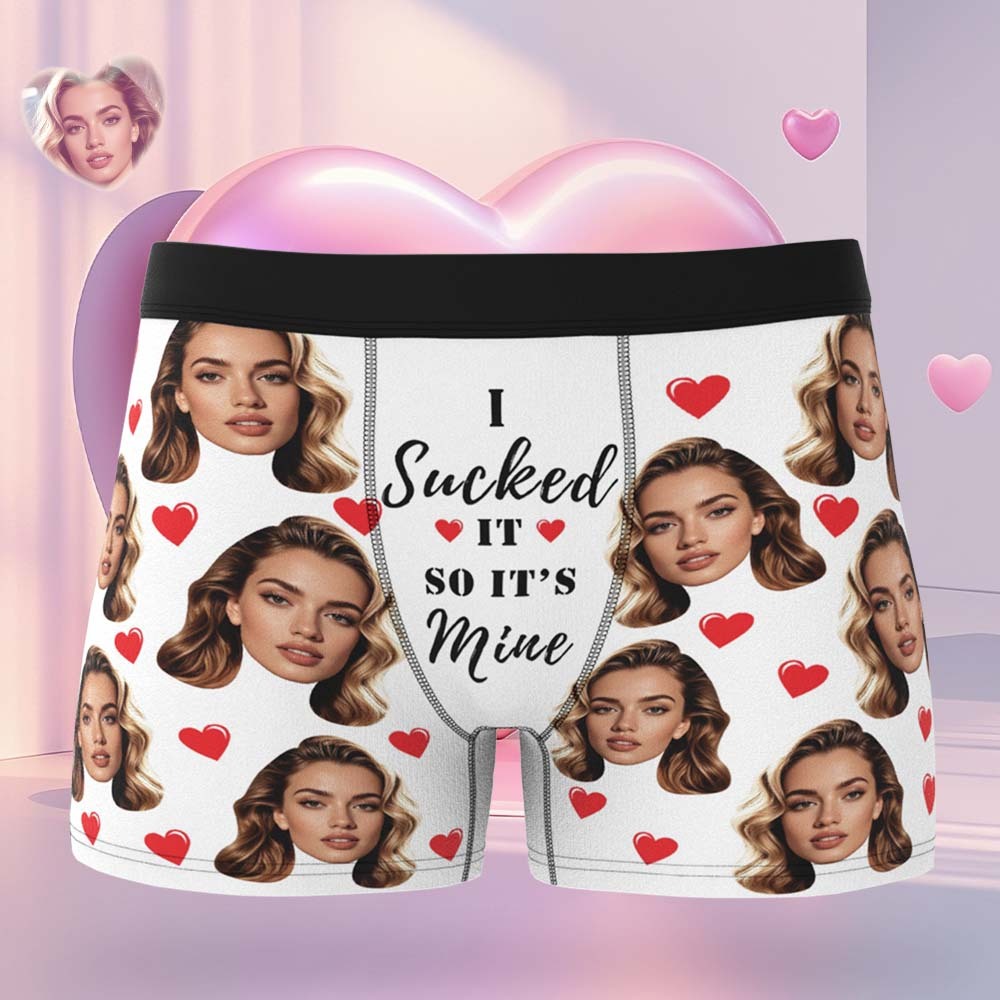 Personalised Funny Big Face Custom Waistband Text Boxer Gift For Men-it's Mine