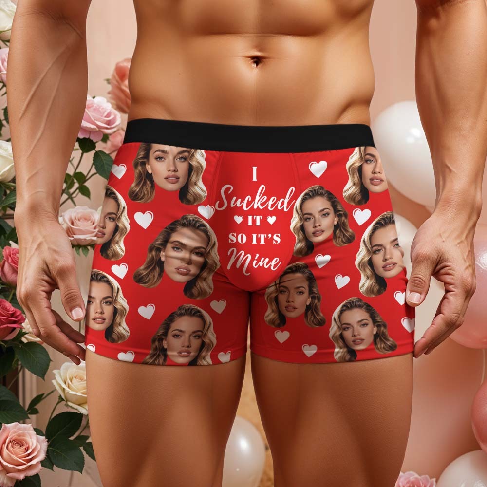 Personalised Funny Big Face Custom Waistband Text Boxer Gift For Men-it's Mine