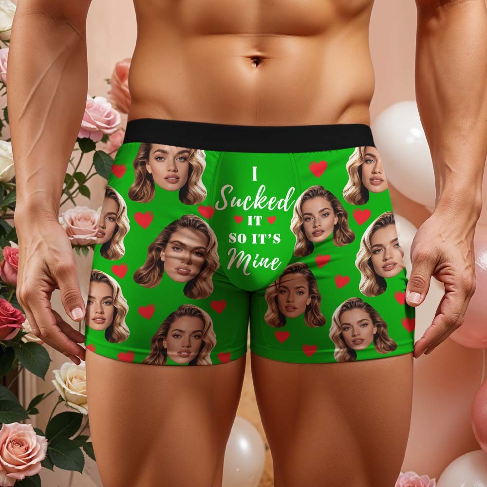 Personalised Funny Big Face Custom Waistband Text Boxer Gift For Men-it's Mine
