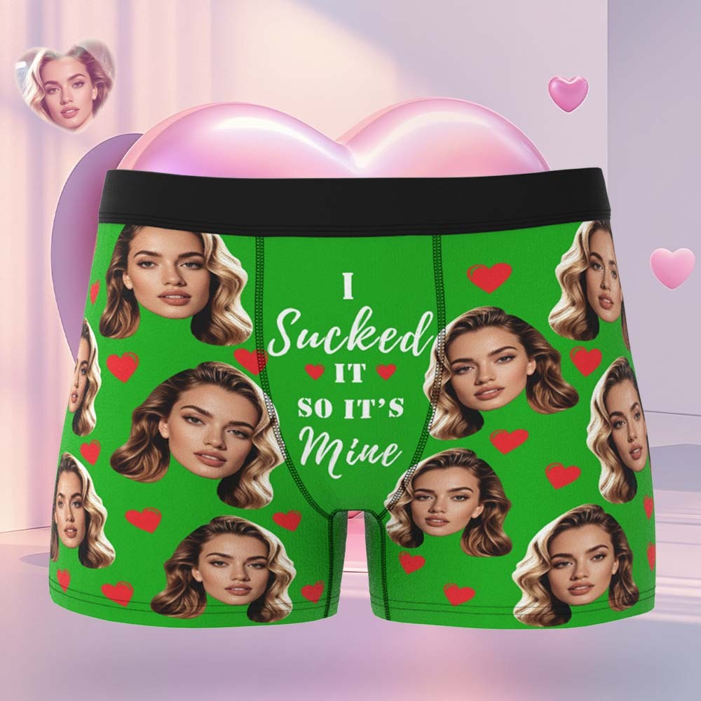 Personalised Funny Big Face Custom Waistband Text Boxer Gift For Men-it's Mine