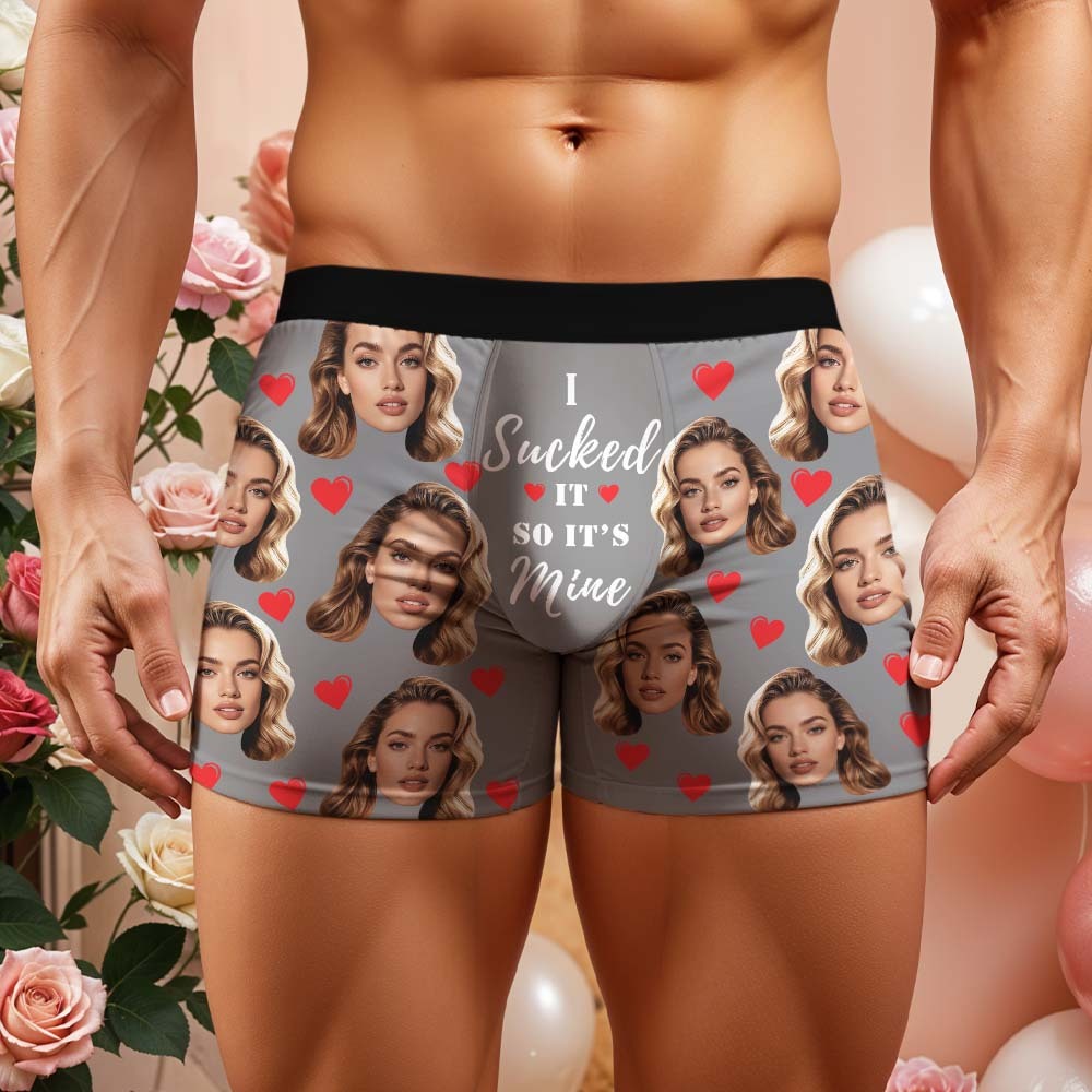 Personalised Funny Big Face Custom Waistband Text Boxer Gift For Men-it's Mine