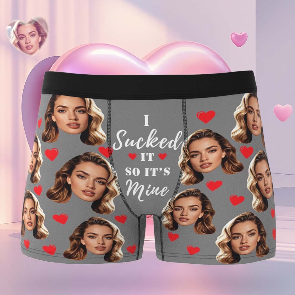 Personalised Funny Big Face Custom Waistband Text Boxer Gift For Men-it's Mine