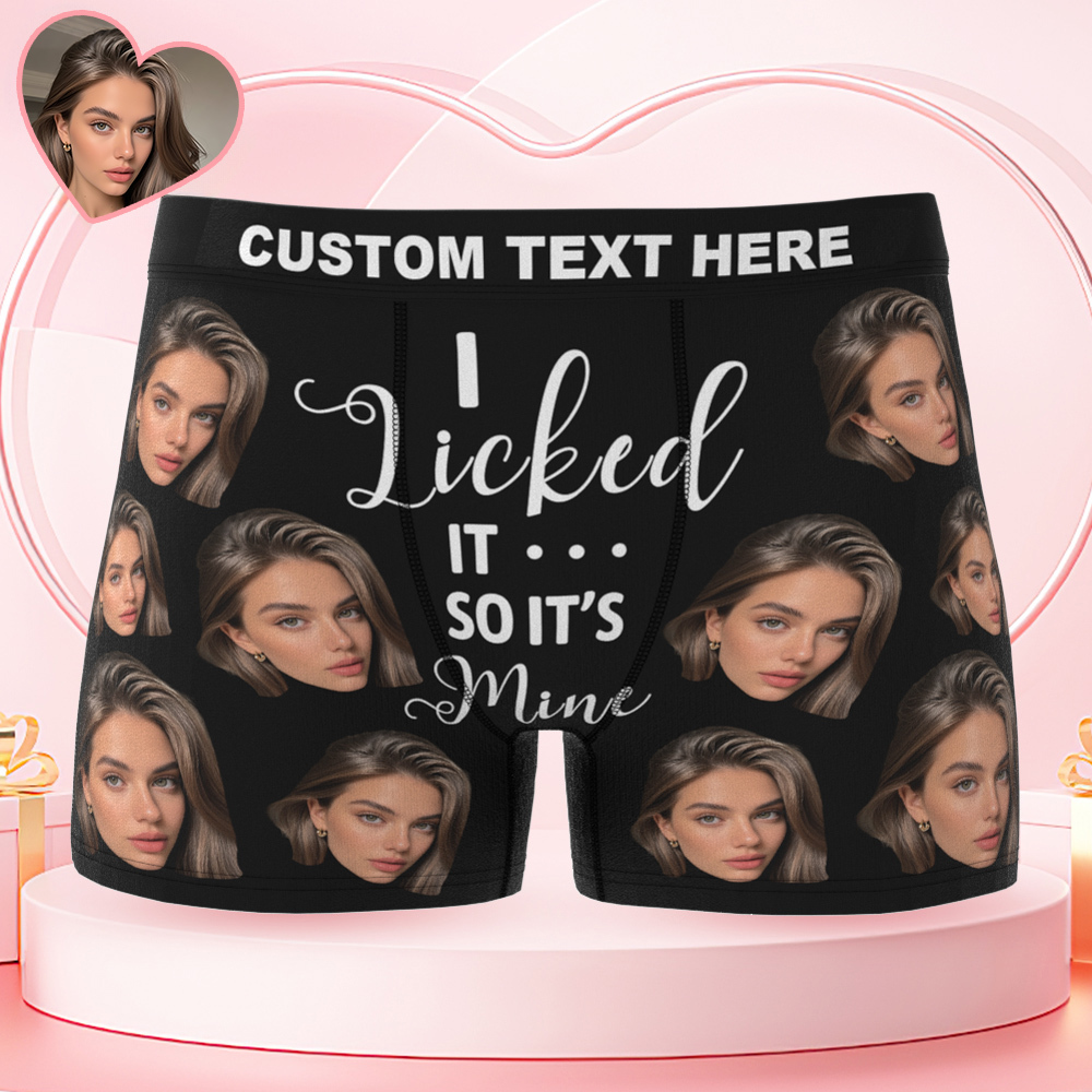 Men's Customized Big Face Boxer It's Mine Valentine's Day Funny Gift For Him