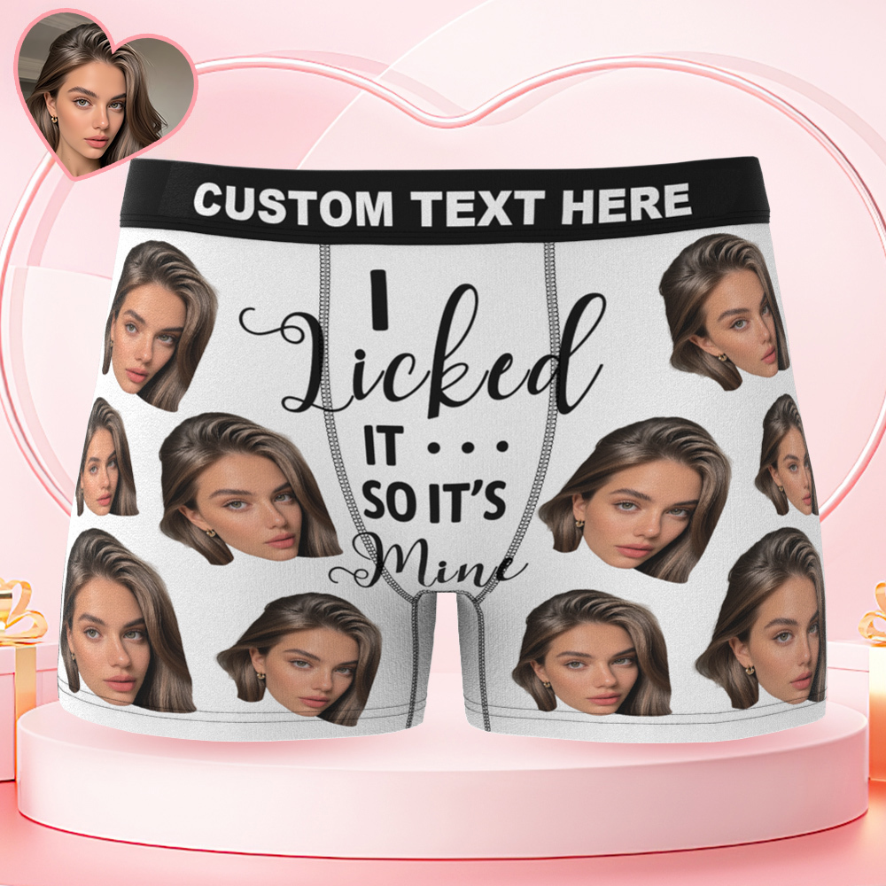 Men's Customized Big Face Boxer It's Mine Valentine's Day Funny Gift For Him