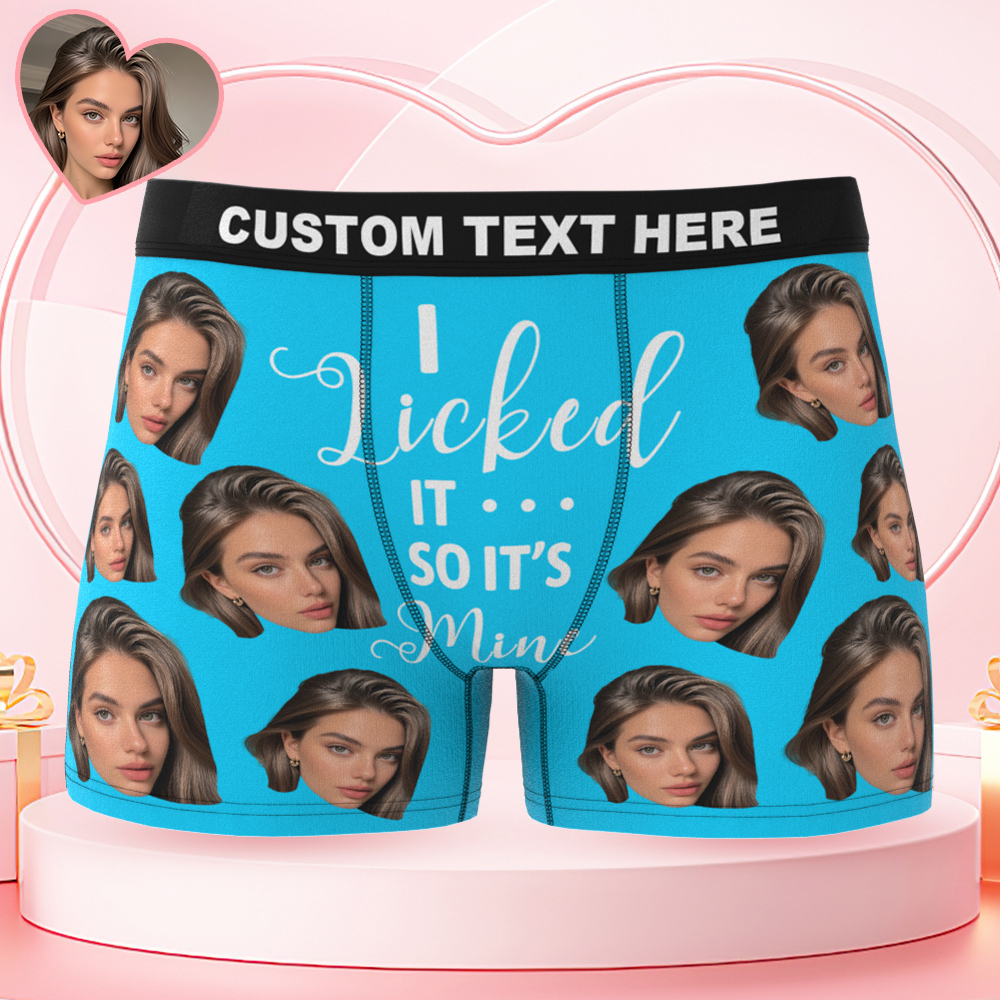 Men's Customized Big Face Boxer It's Mine Valentine's Day Funny Gift For Him