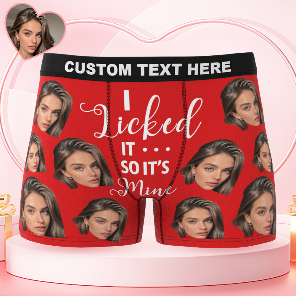 Men's Customized Big Face Boxer It's Mine Valentine's Day Funny Gift For Him