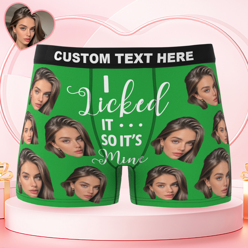Men's Customized Big Face Boxer It's Mine Valentine's Day Funny Gift For Him