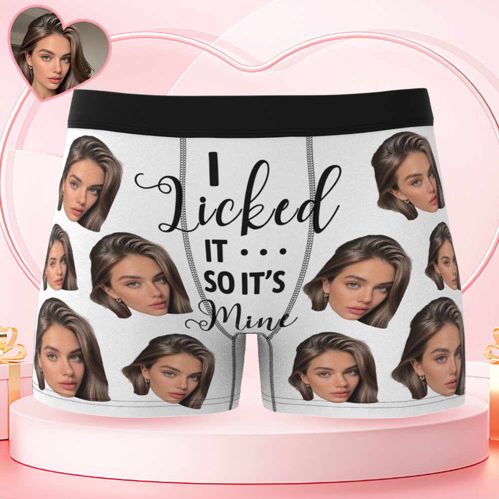 Men's Customized Big Face Boxer It's Mine Valentine's Day Funny Gift For Him
