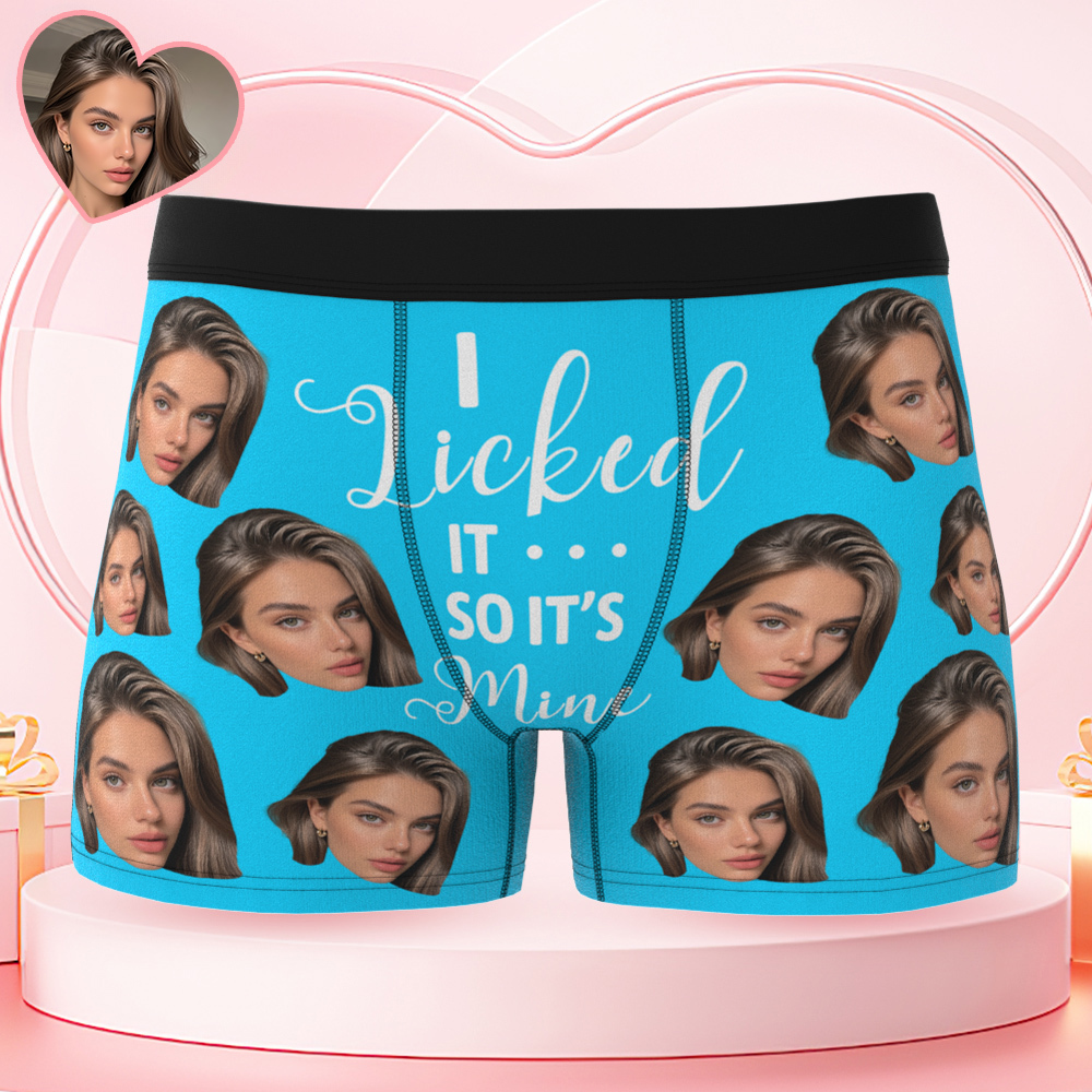 Men's Customized Big Face Boxer It's Mine Valentine's Day Funny Gift For Him