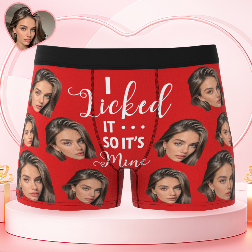 Men's Customized Big Face Boxer It's Mine Valentine's Day Funny Gift For Him