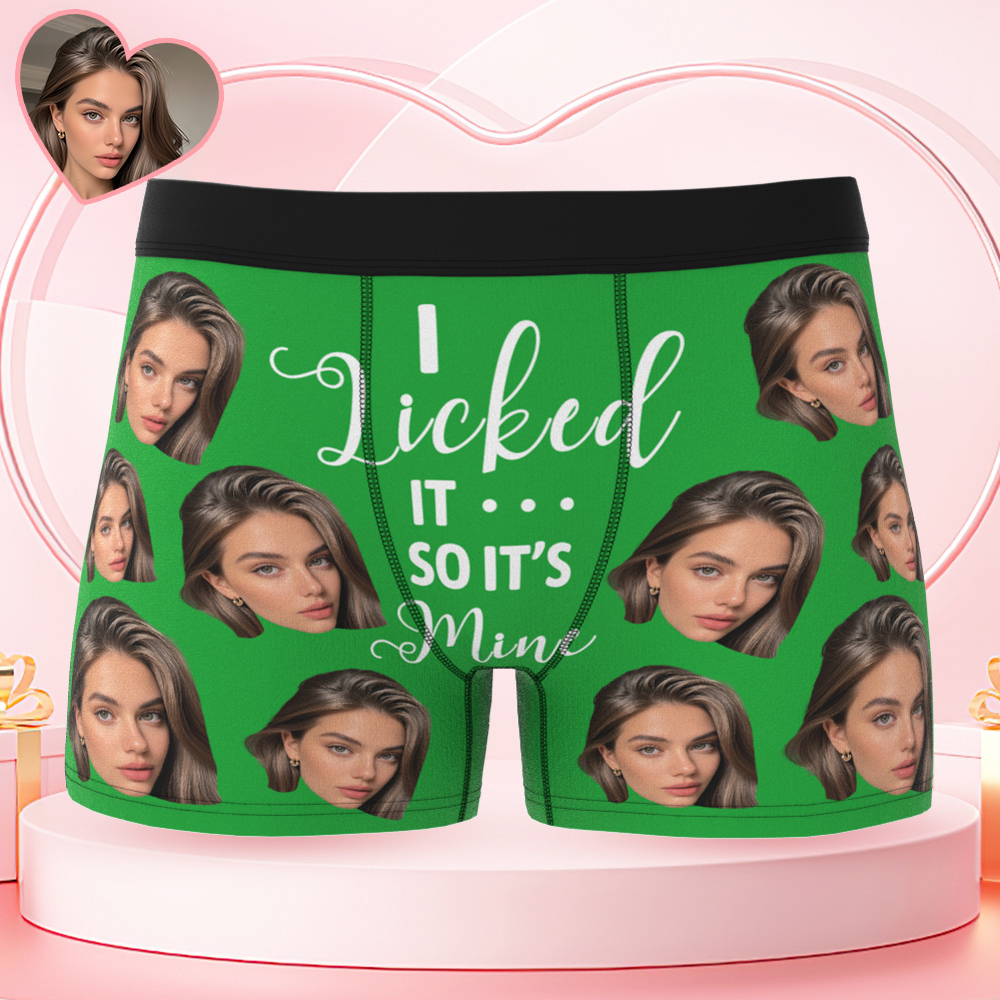 Men's Customized Big Face Boxer It's Mine Valentine's Day Funny Gift For Him