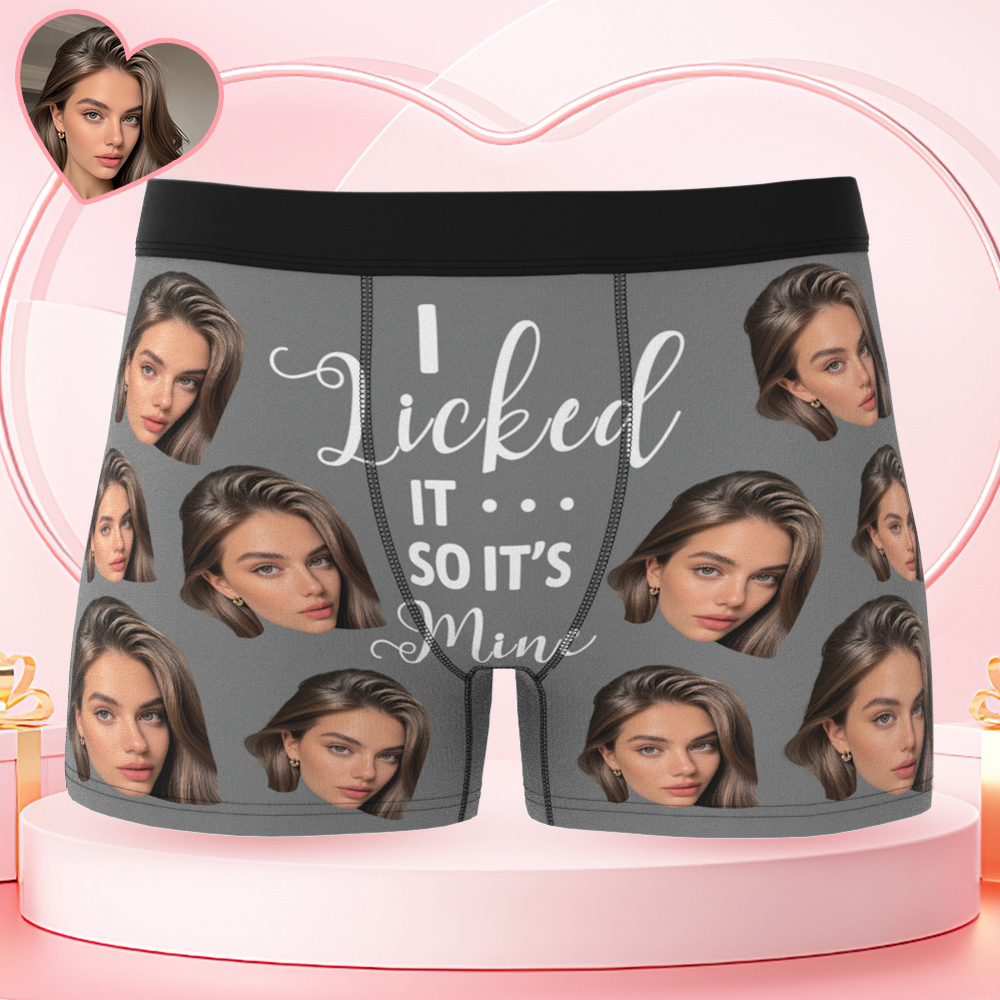 Men's Customized Big Face Boxer It's Mine Valentine's Day Funny Gift For Him