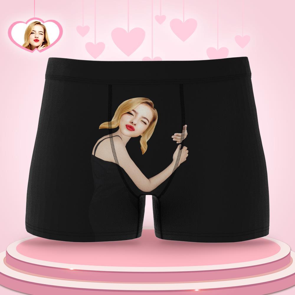 Men's Custom Face On Body Boxer Shorts Funny Gift For Him