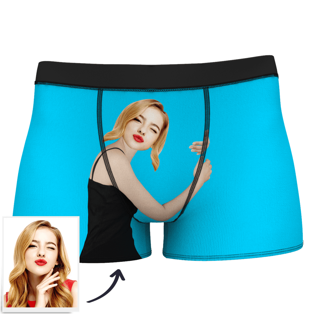 Men's Custom Face On Body Boxer Shorts Funny Gift For Him