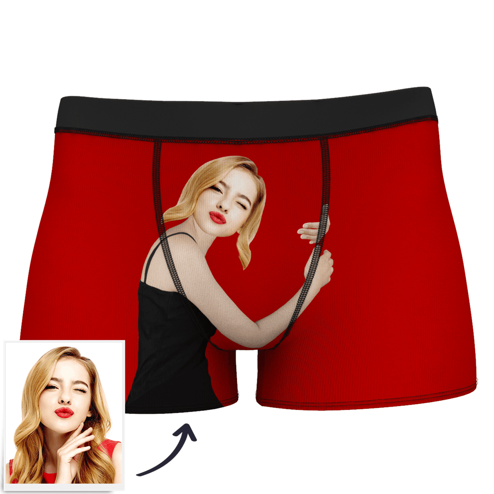 Men's Custom Face On Body Boxer Shorts Funny Gift For Him