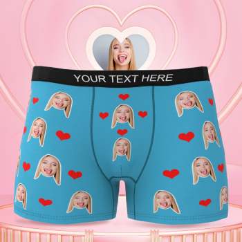 Anniversary Gift For Men Custom Heart Boxer Shorts