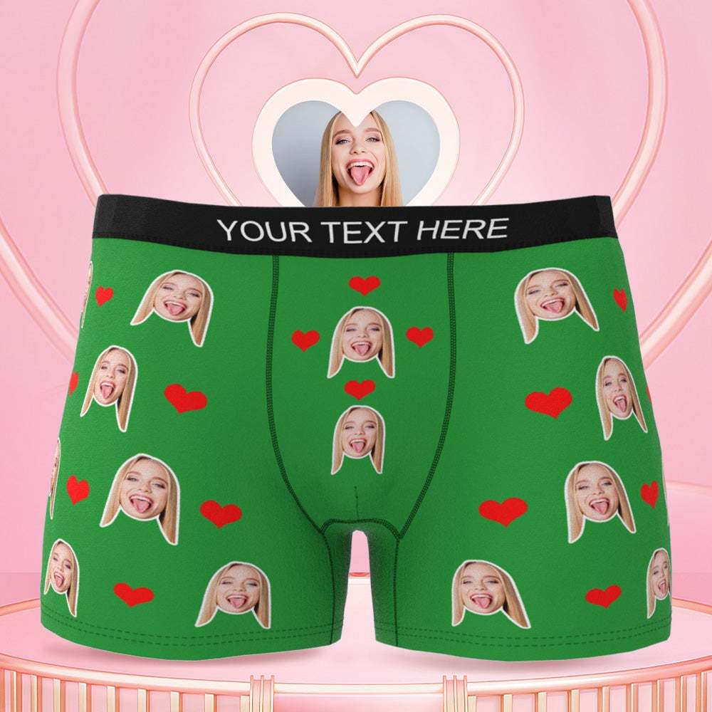 Anniversary Gift For Men Custom Heart Boxer Shorts