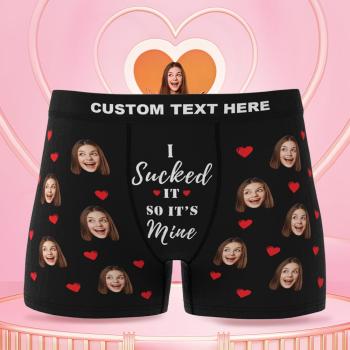 Personalised Funny Face Custom Waistband Text Boxer Gift For Men-it's Mine