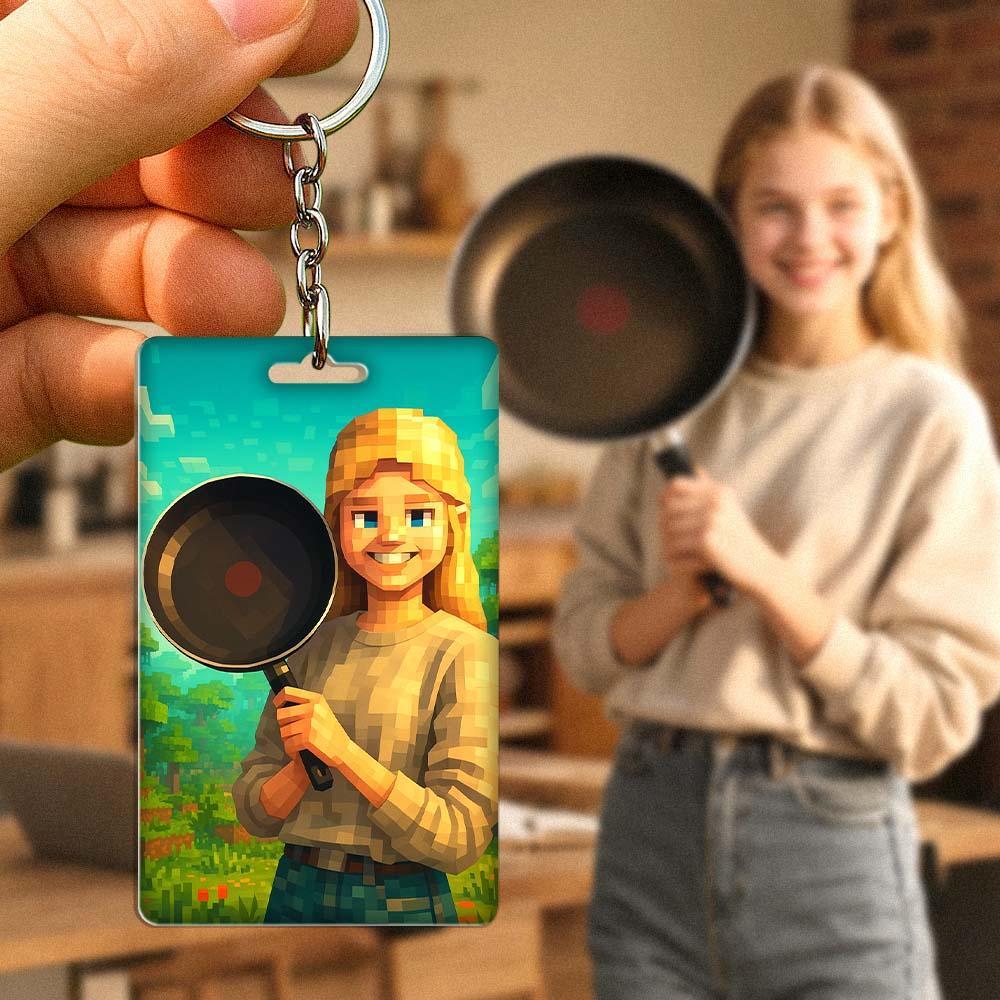 Personalized Custom Keychain Pixel Style Filter Design Unique Creative Accessory Perfect Gift For Gaming Lovers Best Gift Choice
