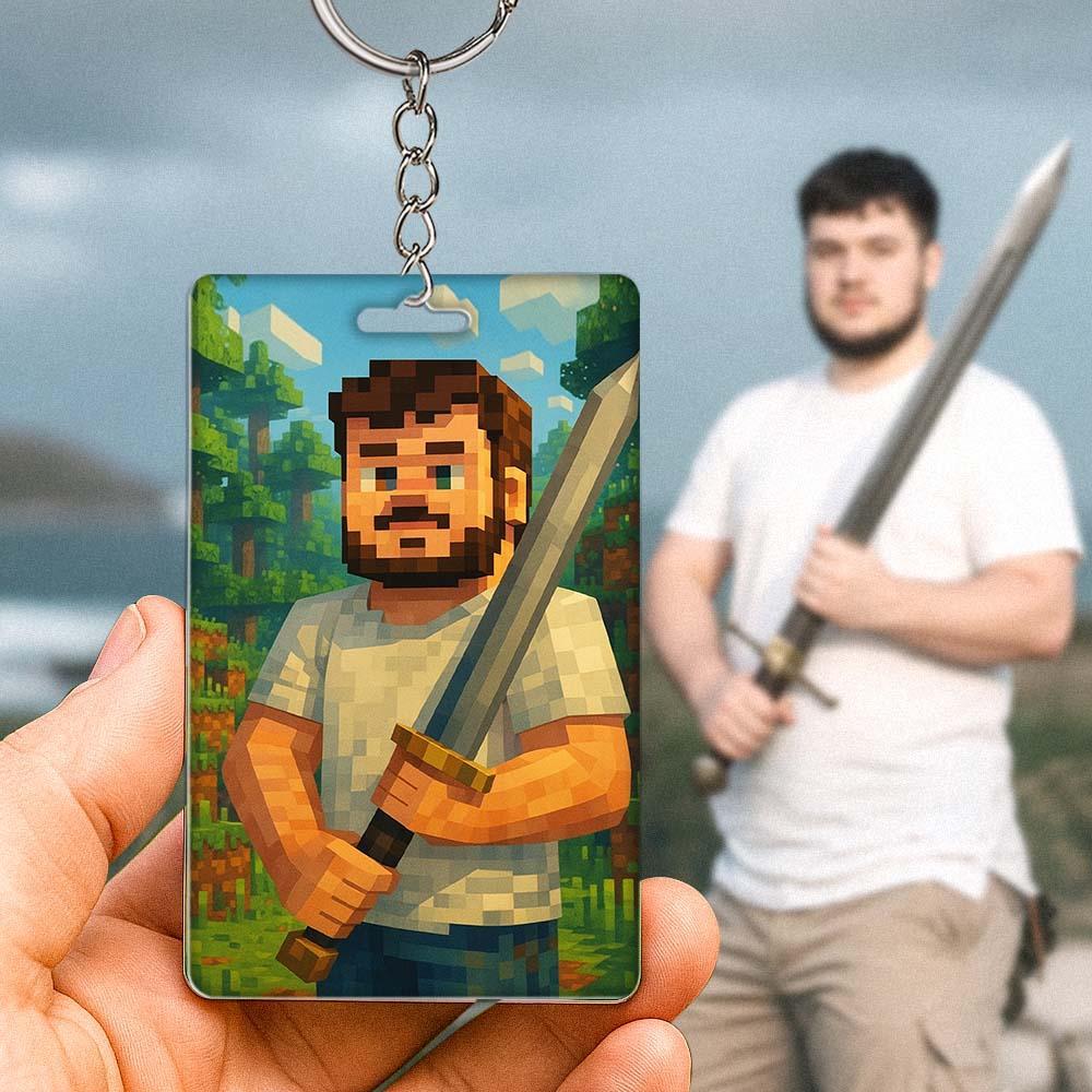Personalized Custom Keychain Pixel Style Filter Design Unique Creative Accessory Perfect Gift For Gaming Lovers Best Gift Choice