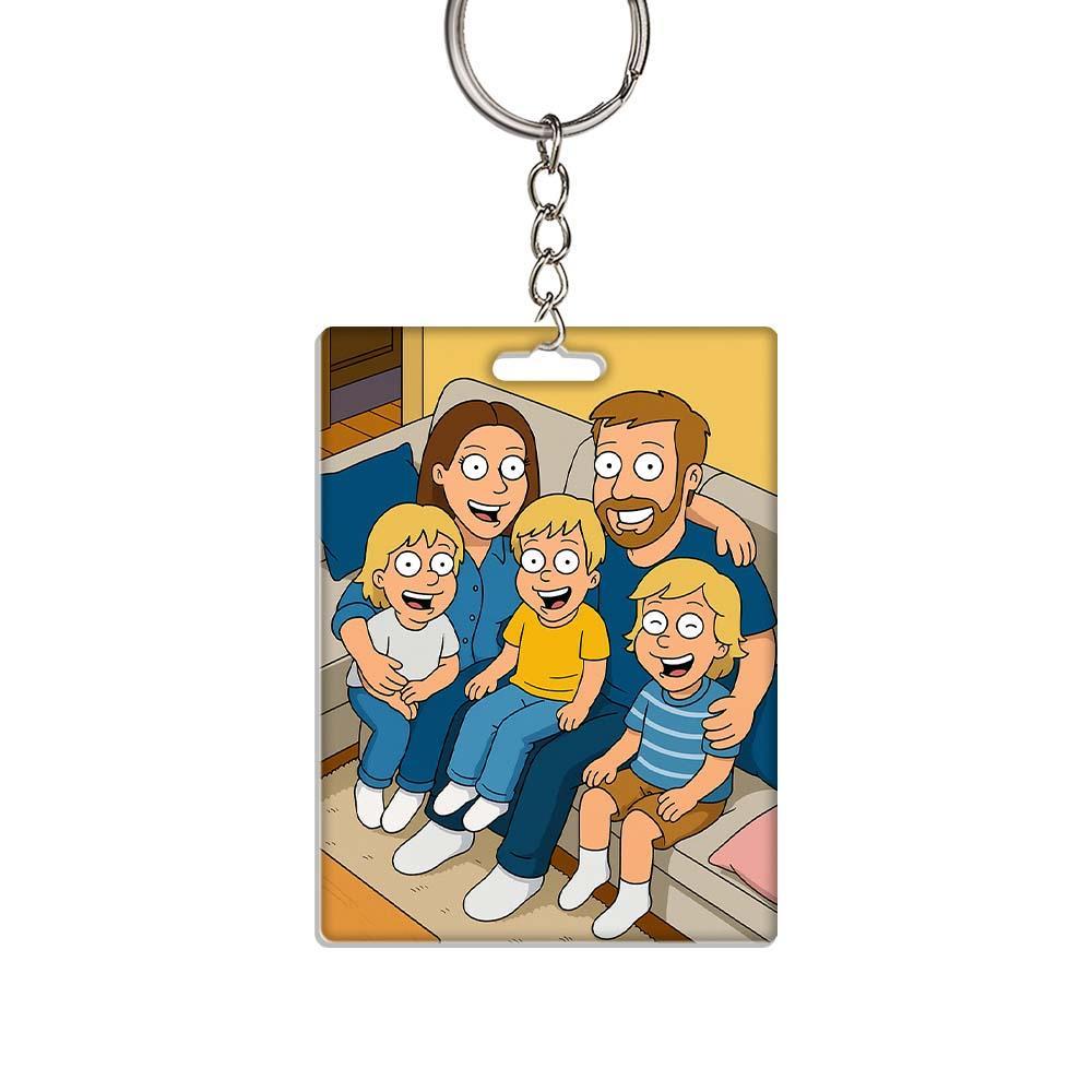 Personalized Custom American Comic Style Keychain Creative Little Pendant With Unique Design Stylish Practical Everyday Accessory A Special Gift For Friends And Couples