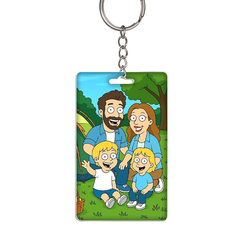 Personalized Custom American Comic Style Keychain Creative Little Pendant With Unique Design Stylish Practical Everyday Accessory A Special Gift For Friends And Couples