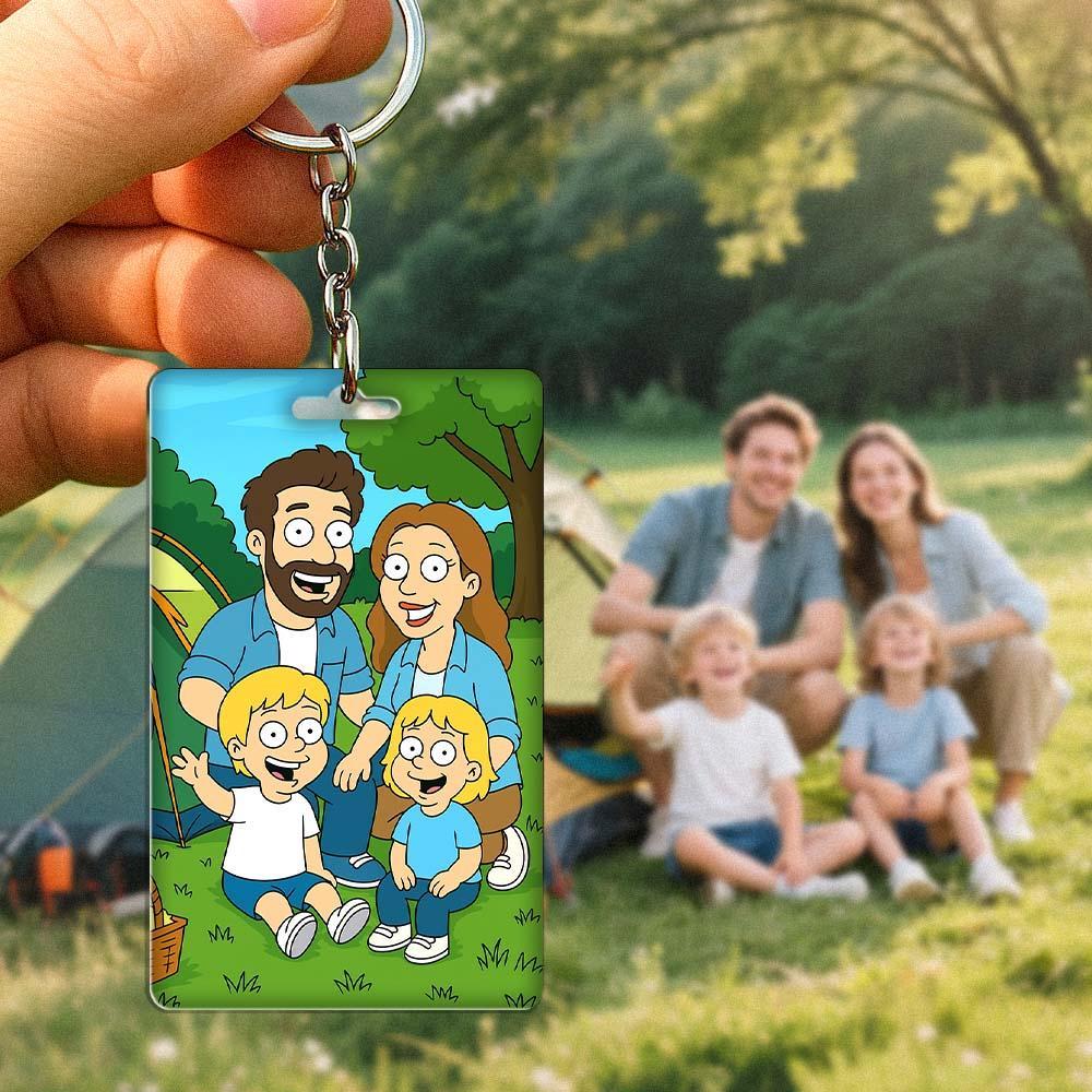Personalized Custom American Comic Style Keychain Creative Little Pendant With Unique Design Stylish Practical Everyday Accessory A Special Gift For Friends And Couples