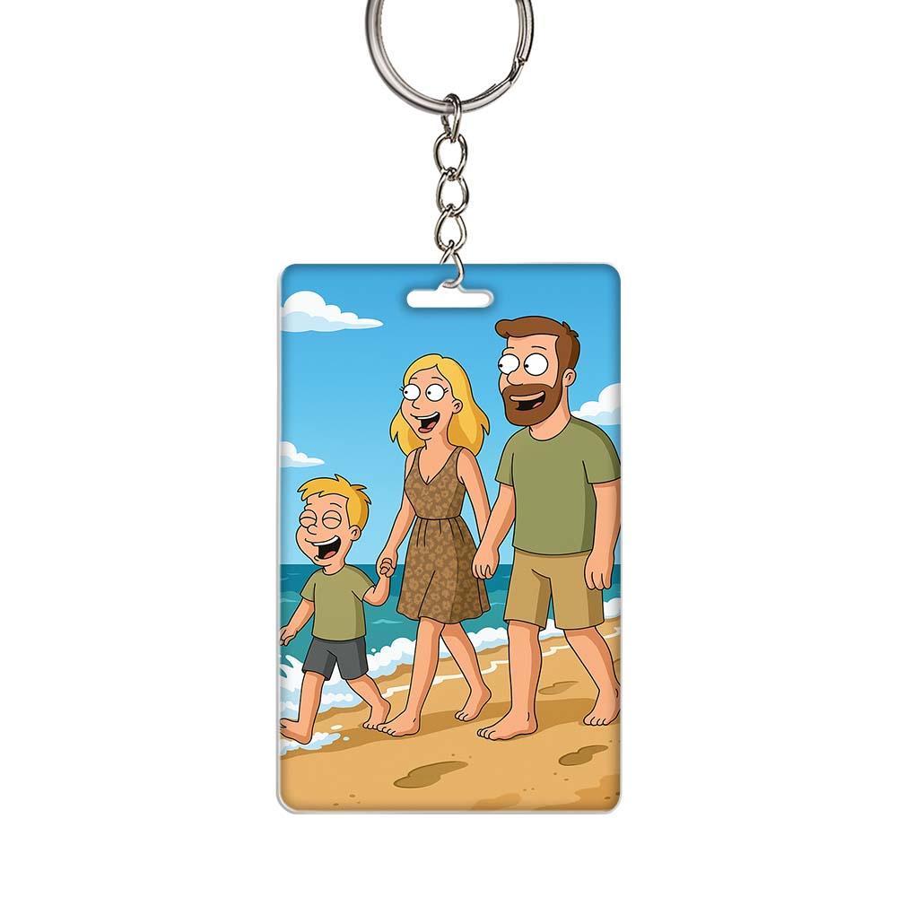 Personalized Custom American Comic Style Keychain Creative Little Pendant With Unique Design Stylish Practical Everyday Accessory A Special Gift For Friends And Couples