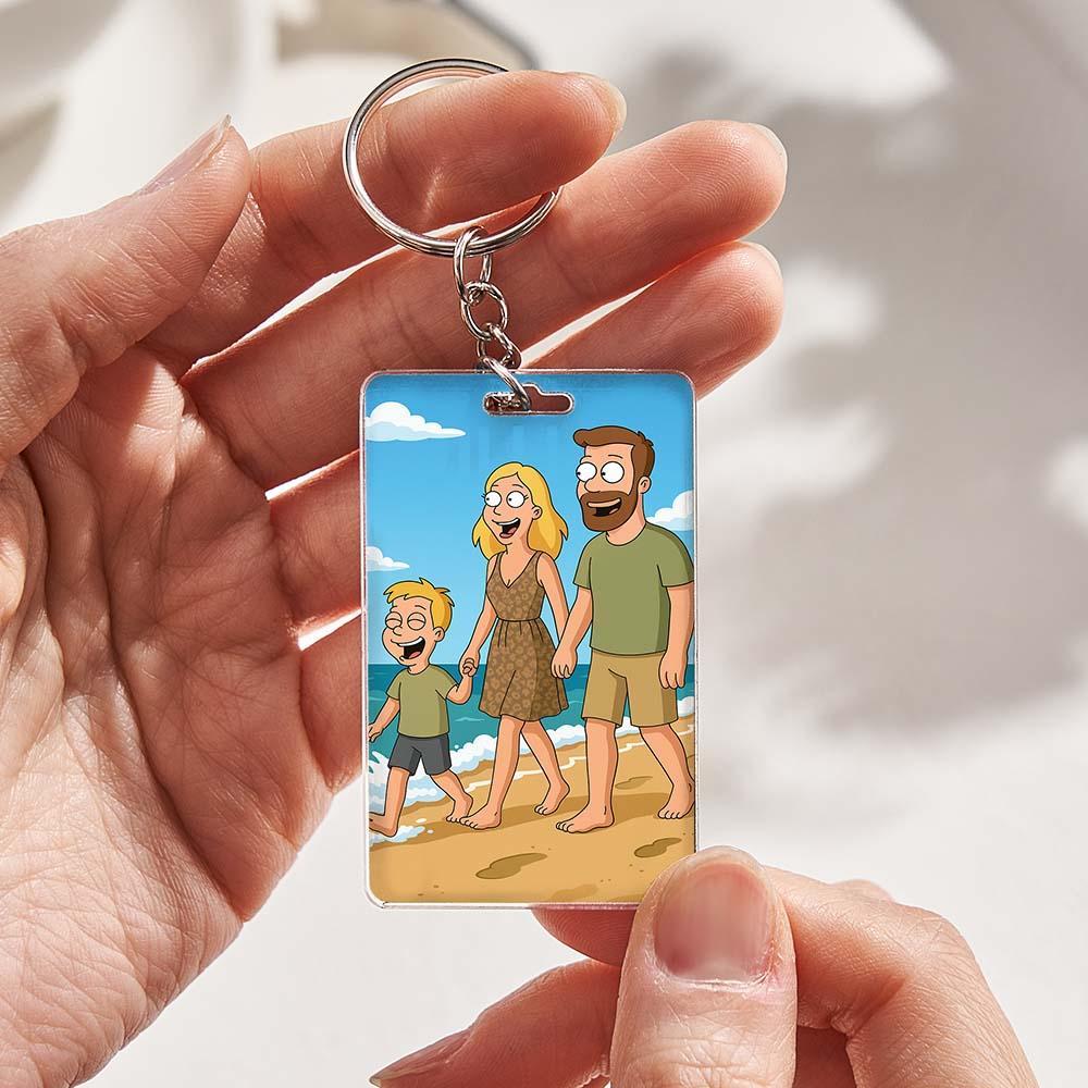 Personalized Custom American Comic Style Keychain Creative Little Pendant With Unique Design Stylish Practical Everyday Accessory A Special Gift For Friends And Couples