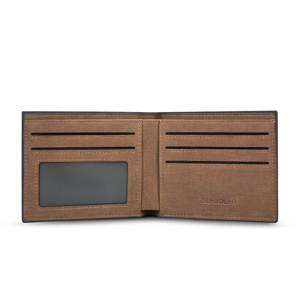 Men's Bifold Custom Photo Wallet - Blue Leather