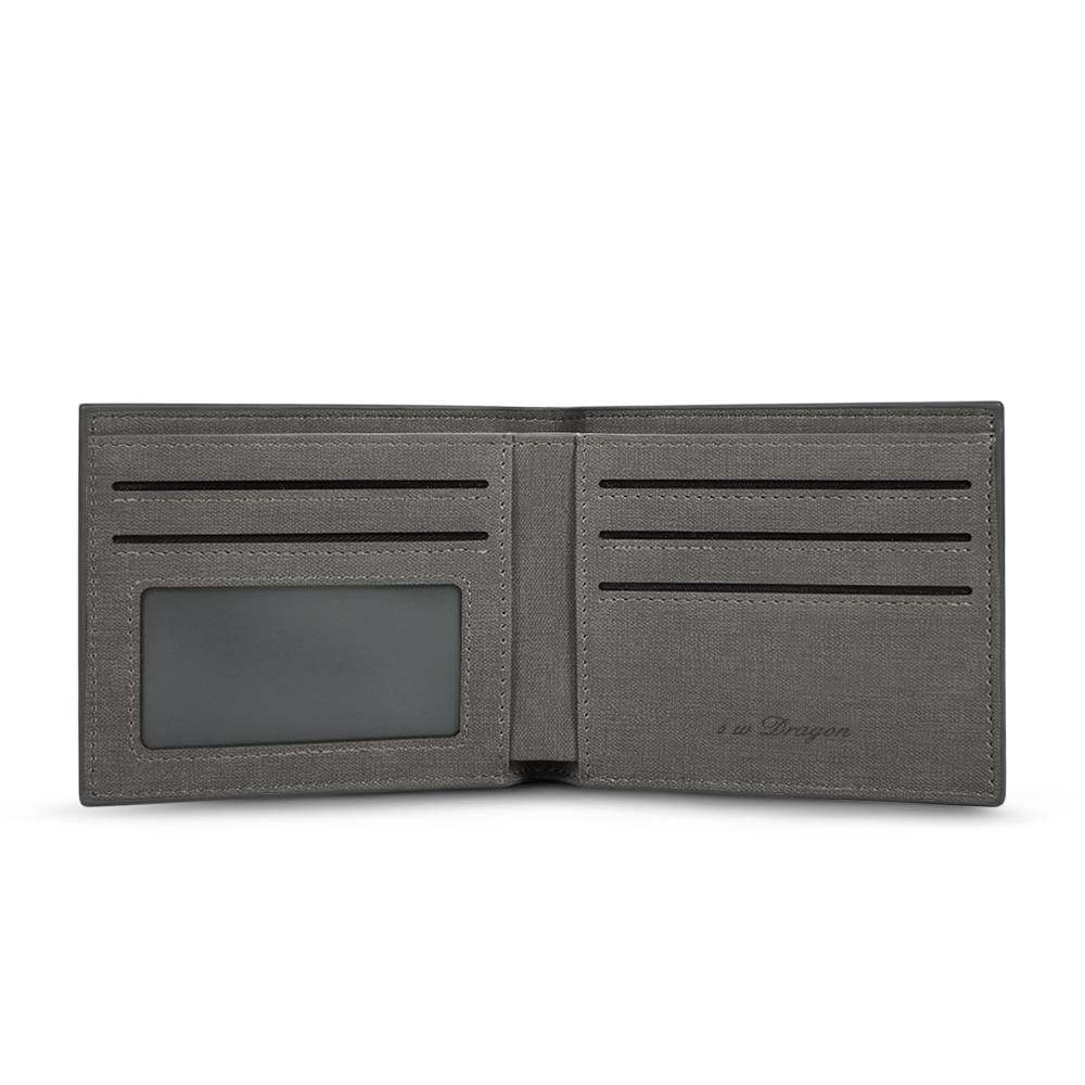 Men's Bifold Custom Photo Wallet - Grey Leather