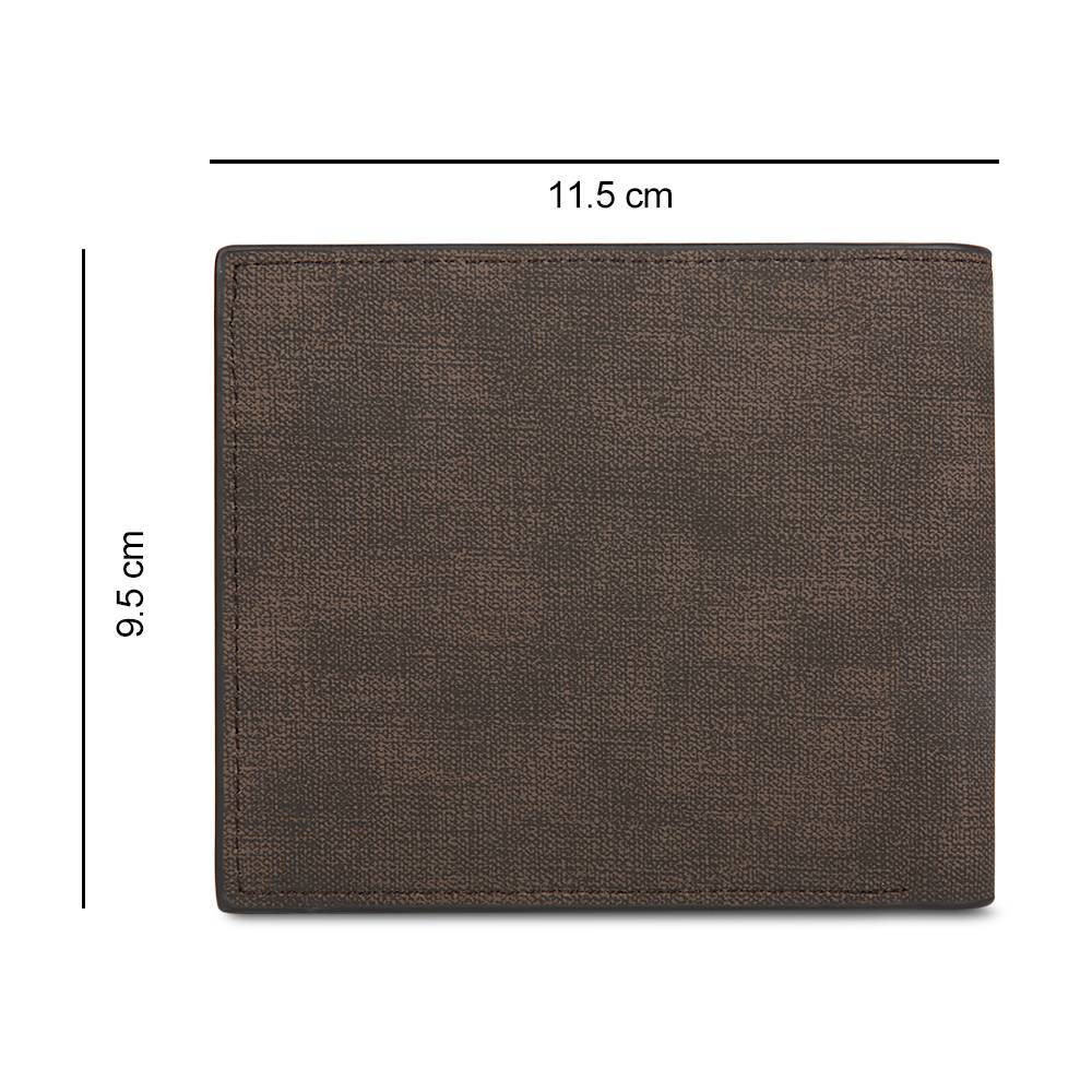 Men's Photo Engraved Bifold Photo Wallet - Brown Leather