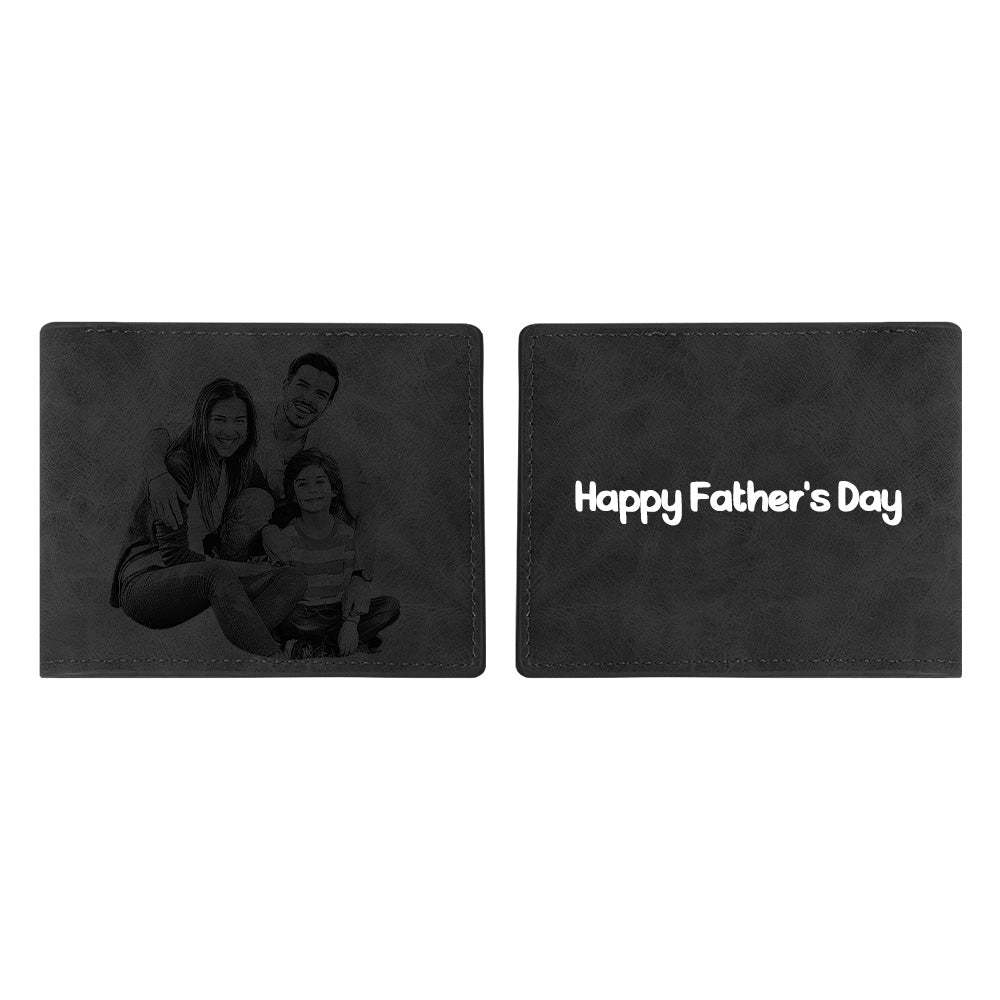 Personalized Photo Wallets Custom Text Mens Wallet With Picture Father's Day Gifts For Men - NameNecklace