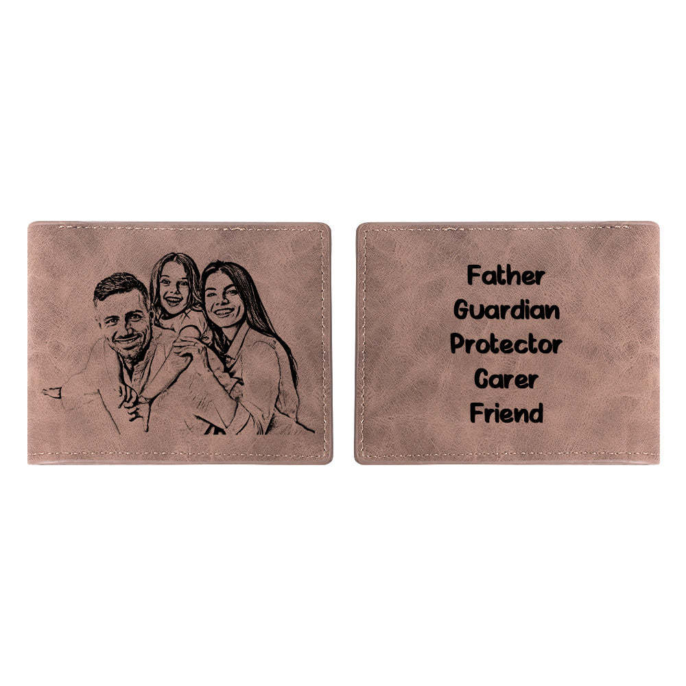 Personalized Photo Wallets Custom Text Mens Wallet With Picture Father's Day Gifts For Men - NameNecklace