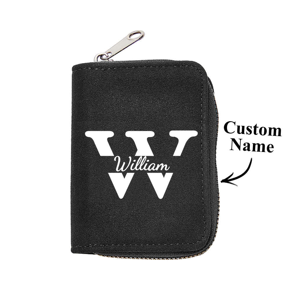 Personalized Leather Wallet with 18 Card Slots Card Holder Wallet Birthday Gift for Him - NameNecklace