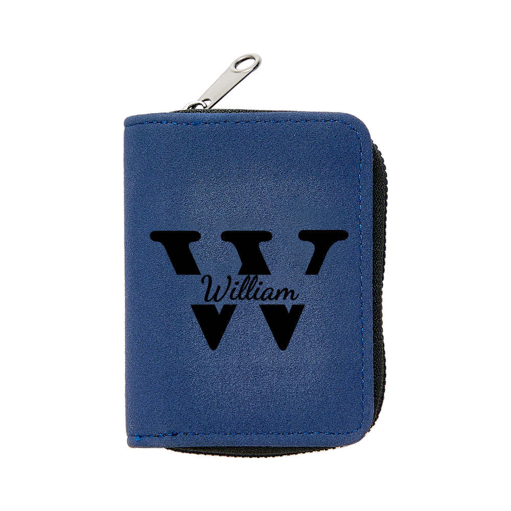 Personalized Leather Wallet with 18 Card Slots Card Holder Wallet Birthday Gift for Him - NameNecklace