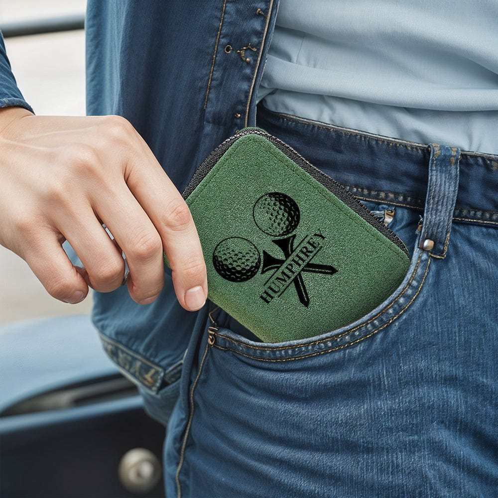 Personalized Leather Golf Wallet with 18 Card Slots Card Holder Wallet Gift for Men - GiftLab