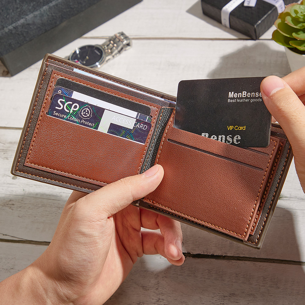 To my Dad - Fists Wallet 3 Personalized First Names with Classic Photo Men's Coin Purse Card