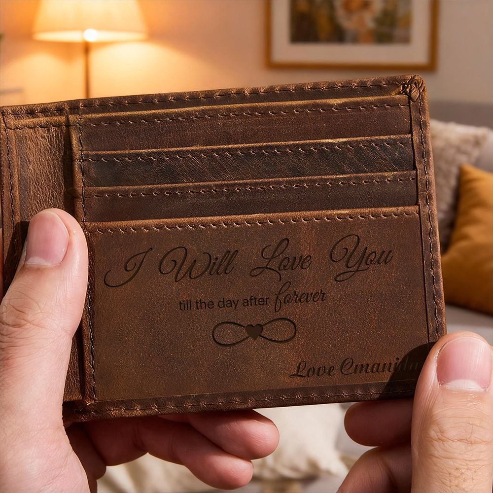 Gifts for Him, Personalized Men's Wallet, Wallet for My Man, Genuine Leather, RFID