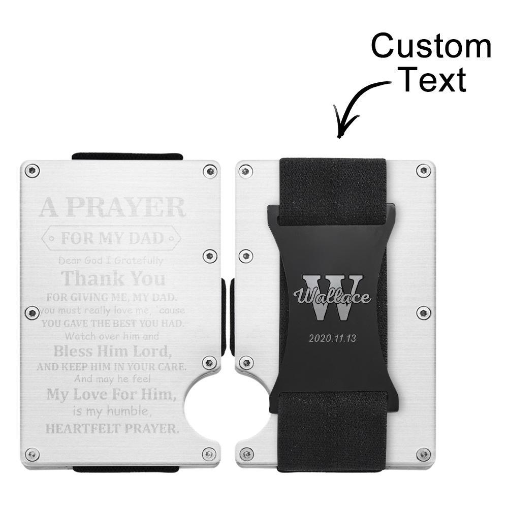 Custom Engraved Wallet Ultra Thin Metal RFID Blocking Card Holder Gifts - NameNecklace