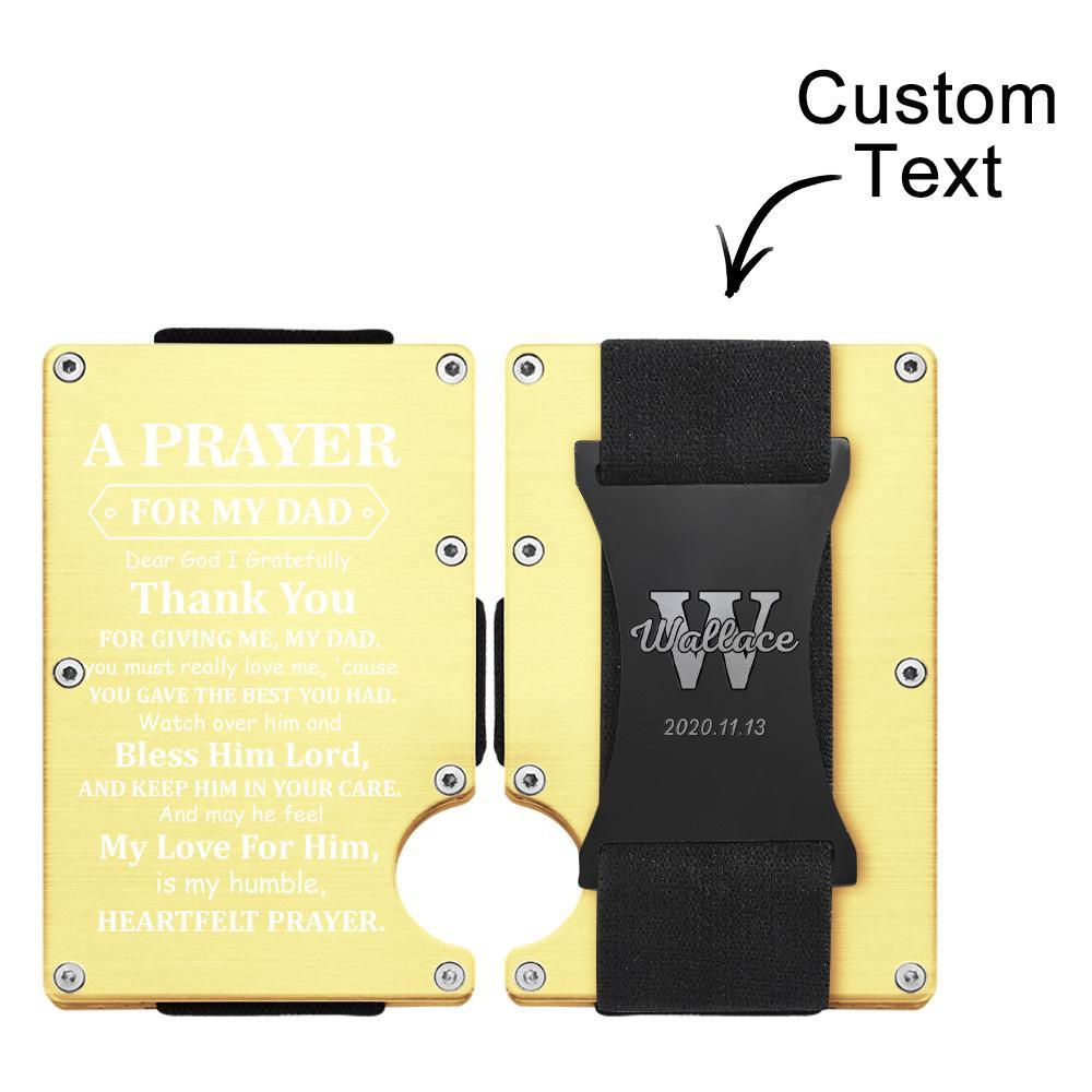 Custom Engraved Wallet Ultra Thin Metal RFID Blocking Card Holder Gifts - NameNecklace