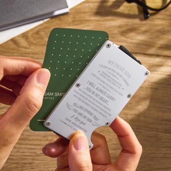 Custom Engraved Wallet Ultra Thin Minimalist Card Holder Gifts - NameNecklace
