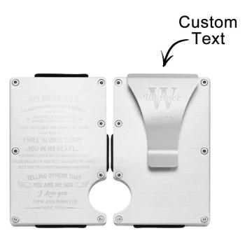 Custom Engraved Wallet Ultra Thin Minimalist Card Holder Gifts - NameNecklace