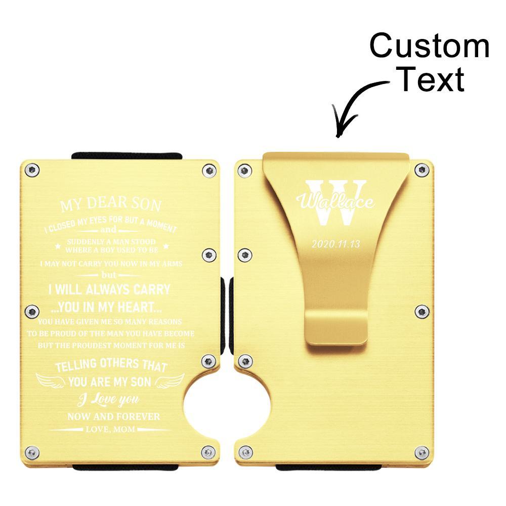 Custom Engraved Wallet Ultra Thin Minimalist Card Holder Gifts - NameNecklace